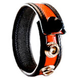 Black Label - Lederen Cockring - 3 Drukknopen - Zwart/Rood Black Label - Lederen Cockring - 3 Drukknopen - Zwart/Rood