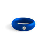 Black Label - Donut Cockring met Sierkristal - Mat Blauw - Diameter 52.5 mm