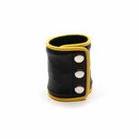 665 Leather - Leren Pols Portemonnee met Rits - Zwart/Geel 665 Leather - Leren Pols Portemonnee met Rits - Zwart/Geel