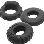 Oxballs - Bonemaker Cockring Set - Night Edition - Siliconen/TPR - Zwart