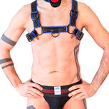 Brutus Vegan Puppy Harnas Zwart/Blauw - Maat S/M Brutus Vegan Puppy Harnas Zwart/Blauw - Maat S/M