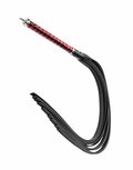 RISE - Lange Flogger met Harde Lederen Strengen - Zwart/Rood RISE - Lange Flogger met Harde Lederen Strengen - Zwart/Rood