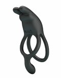 Pretty Love - Seth - Vibrerende Dubbele Cockring - Zwart
