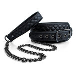 SODORRA Vegan + Neo Collar met Leash - Kunstleer - Zwart