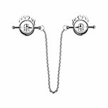 Kiotos - Flaming Skull - Tepelklemmen met ketting Kiotos - Flaming Skull - Tepelklemmen met ketting
