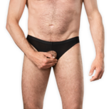 Amorable - Herenslip met Open Kruis - One Size - Zwart