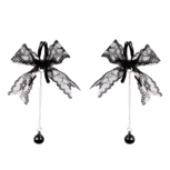 Rimba - Tepelklemmen met Kanten Strik en Belletje - Zwart