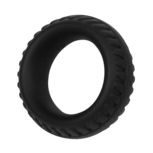 Rimba Bondage Play – Siliconen Cockring met Bandenmotief - Zwart - Diameter 25 mm