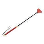 Liebe Seele - Gemstone Crop - Lederen Paardrijzweep met Ingelegde Strass Steentjes - Rood