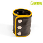 Brutus - Lederen Polsportemonnee met Rits - Zwart/Geel