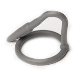 Sport Fucker - Siliconen Cockring Met Penisplug - Grijs
