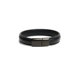 665 - Lederen Armband en Cockring - 2 in 1 - Zwarte Magnetische Sluiting