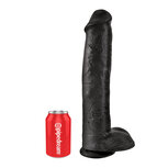 Pipedream King Cock - Zwarte Dildo met Scrotum - 38 cm - Zwart