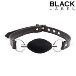Black Label - Ovalen Ball Gag - Zwart/Zilver