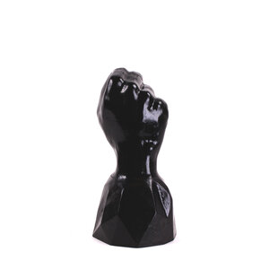 Dark Crystal Fisting Dildo met zware voet 24 x 10,8 cm - zwart