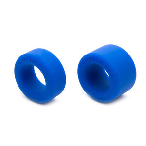 Sport Fucker Nut Job set van 2 rekbare cockringen/ball stretchers - blauw