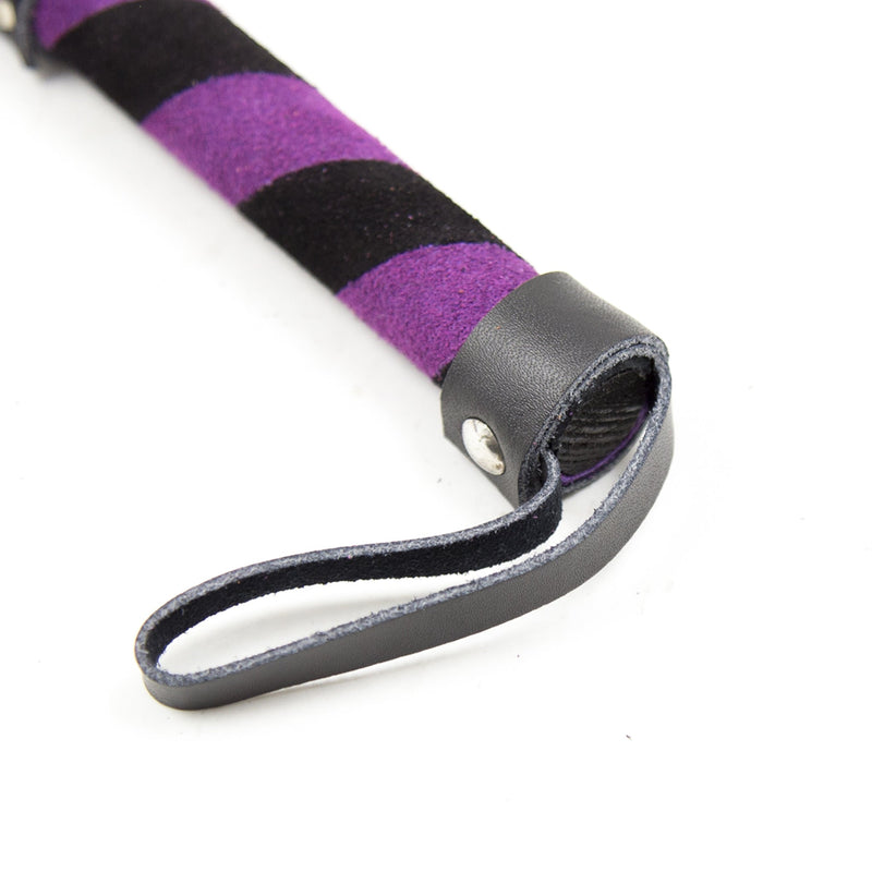Smart Moves - Lederen Flogger - 27 cm - Paars/Zwart-Erotiekvoordeel.nl