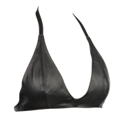 Rimba Bondage Play - Leren BH Top met Clipsluiting Achter - Zwart