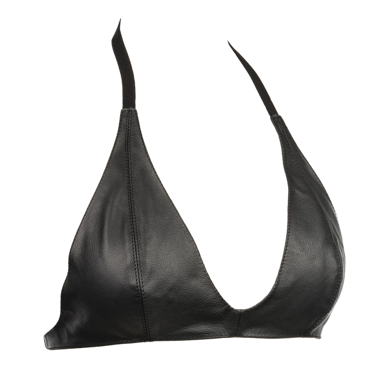 Rimba Bondage Play - Leren BH Top met Clipsluiting Achter - Zwart