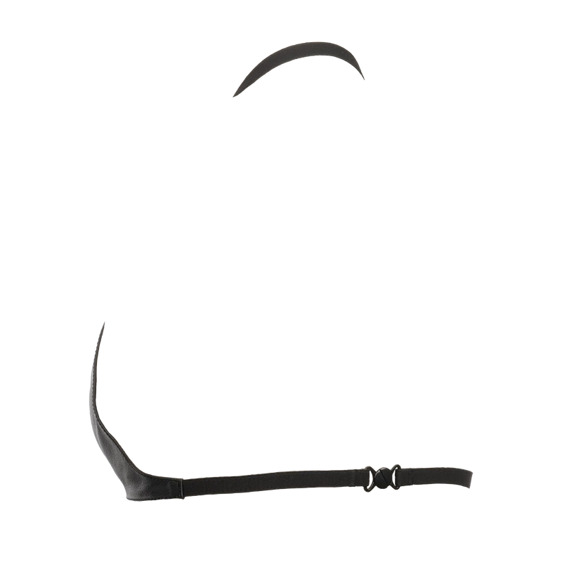 Rimba Bondage Play - Leren BH Top met Clipsluiting Achter - Zwart