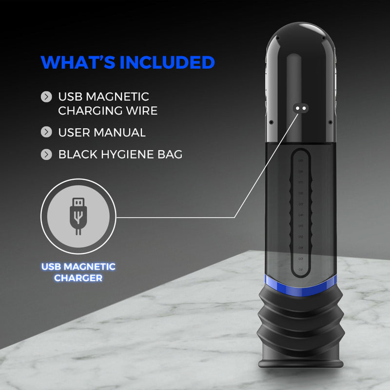Peak Performa - ISP 90 - Penispomp met Infrarood Licht - Bevordert Groei - Zwart/Blauw