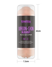 LoveToy - Virgin-Skin Blowout - Dubbelzijdige Stroker Masturbator - Vagina en Mond - Lichte Huidskleur