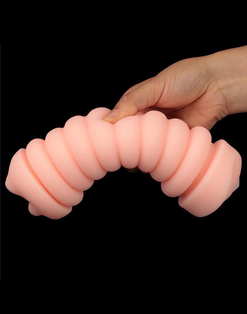 LoveToy - Virgin-Skin Blowout - Dubbelzijdige Stroker Masturbator - Vagina en Mond - Lichte Huidskleur