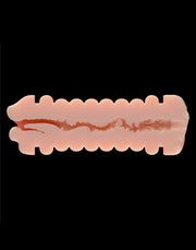 LoveToy - Virgin-Skin Blowout - Dubbelzijdige Stroker Masturbator - Vagina en Mond - Lichte Huidskleur