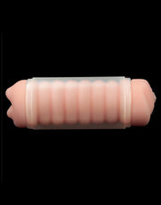LoveToy - Virgin-Skin Blowout - Dubbelzijdige Stroker Masturbator - Vagina en Mond - Lichte Huidskleur
