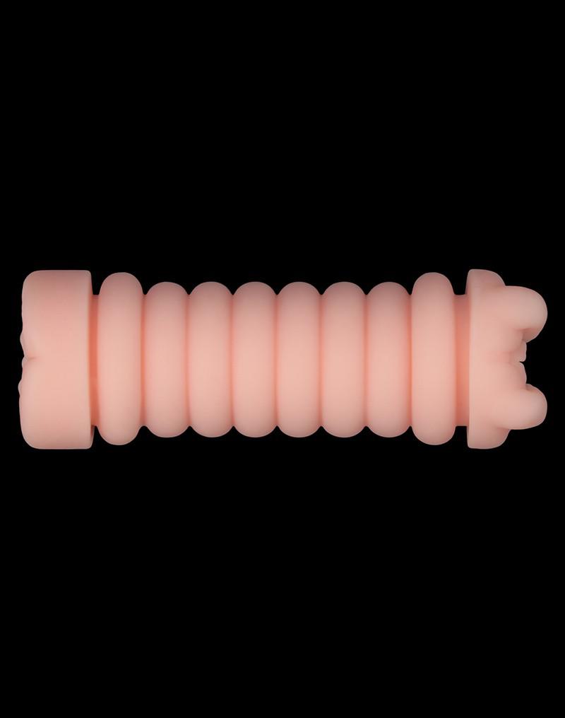 LoveToy - Virgin-Skin Blowout - Dubbelzijdige Stroker Masturbator - Vagina en Anus - Lichte Huidskleur
