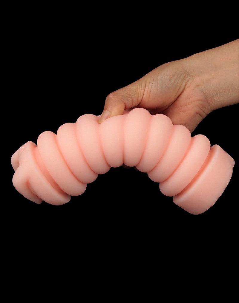LoveToy - Virgin-Skin Blowout - Dubbelzijdige Stroker Masturbator - Vagina en Anus - Lichte Huidskleur