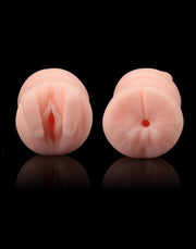 LoveToy - Virgin-Skin Blowout - Dubbelzijdige Stroker Masturbator - Vagina en Anus - Lichte Huidskleur
