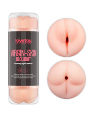 LoveToy - Virgin-Skin Blowout - Dubbelzijdige Stroker Masturbator - Vagina en Ass - Lichte Huidskleur