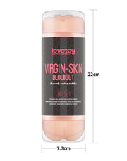 LoveToy - Virgin-Skin Blowout - Dubbelzijdige Stroker Masturbator - Vagina en Ass - Lichte Huidskleur