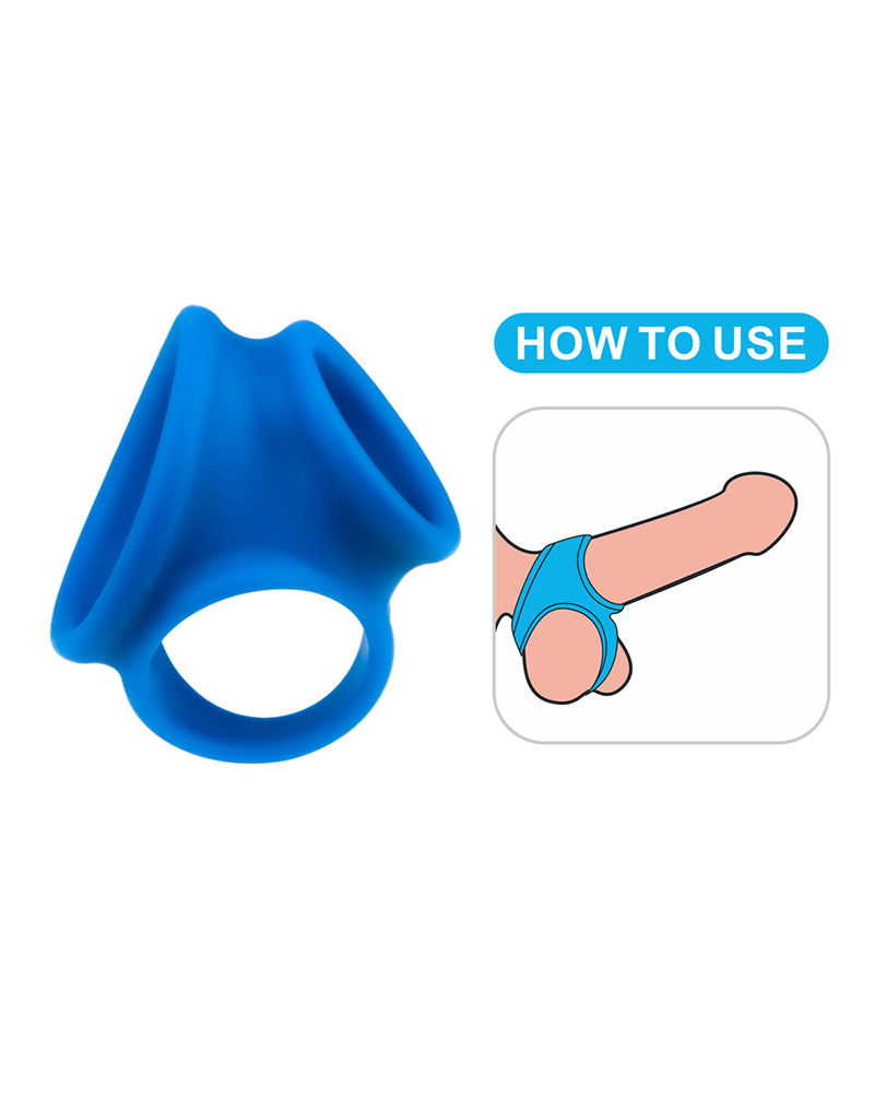 LoveToy - Pinnacle Pro - Trio Grip Enhancer Cockring - Blauw