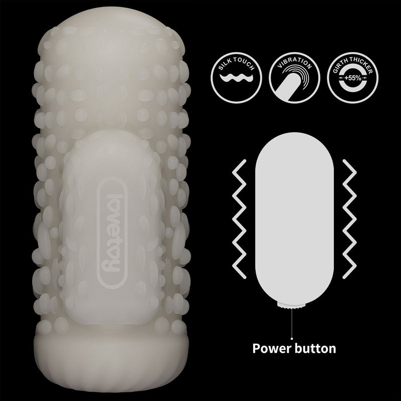 LoveToy - Knights Ring - Vibrerende Dual Purpose Sleeve - Drip - Wit