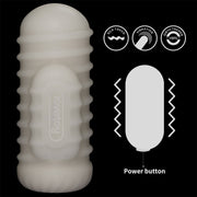 LoveToy - Knights Ring - Vibrerende Dual Purpose Sleeve - Golvend - Wit