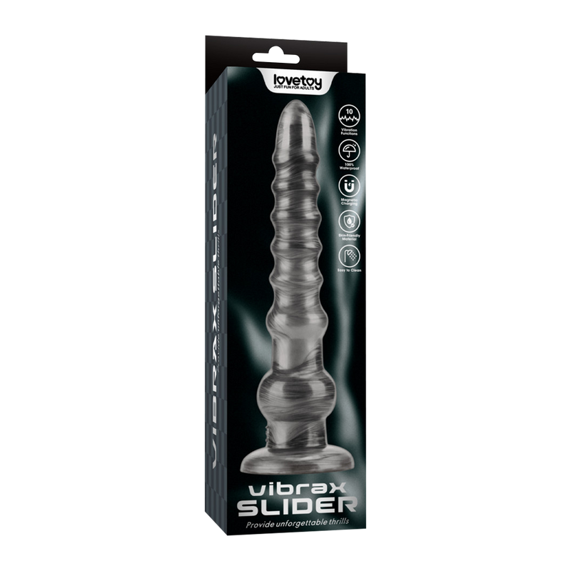 LoveToy - Vibrax Slider - Lange Vibrerende Anaal Dildo - 32 cm - Zilver