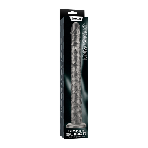 LoveToy - Vibrax Slider - Lange Vibrerende Anaal Dildo - 40,5 cm - Zilver