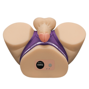 LoveToy - Streetgirl's Dual Motor Sensation Pulse Masturbator met Dildo - Beige