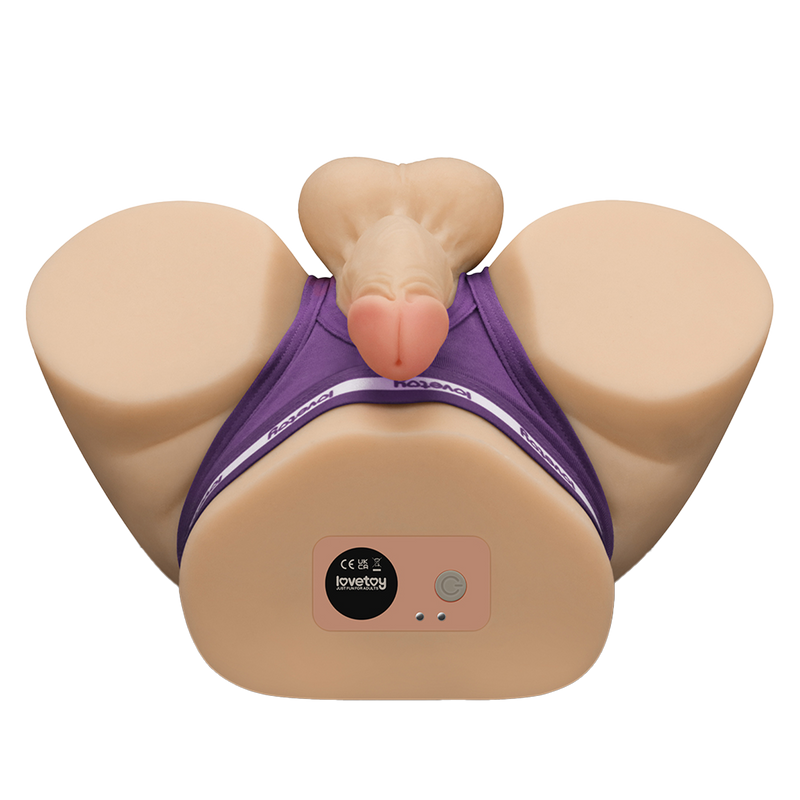 LoveToy - Streetgirl's Dual Motor Sensation Pulse Masturbator met Dildo - Beige