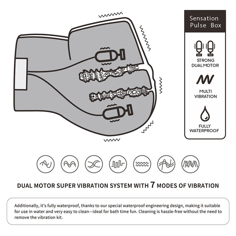 LoveToy Dual Motor Masturbator - Vagina & Anus - 7 Vibratiestanden