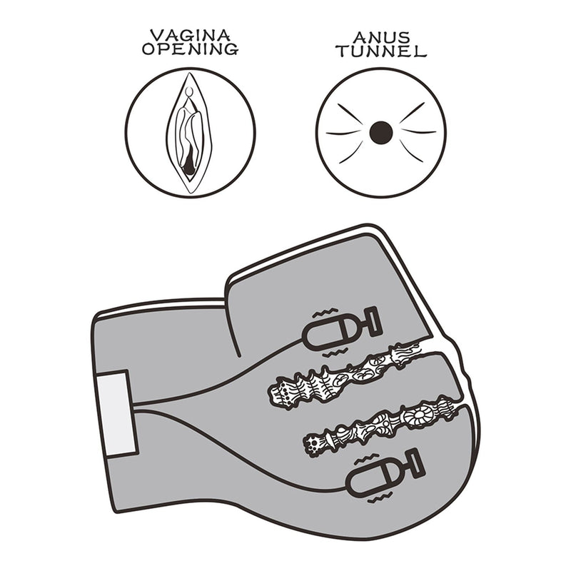 LoveToy Dual Motor Masturbator - Vagina & Anus - 7 Vibratiestanden
