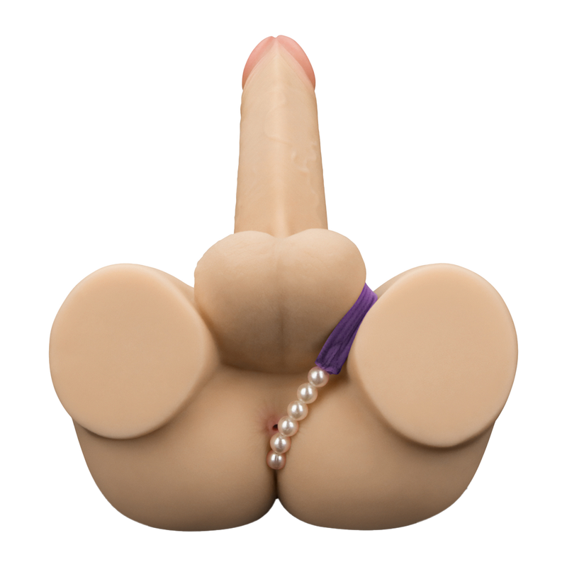 LoveToy - Streetgirl's 14 Masturbator met Buigbare Dildo - Beige