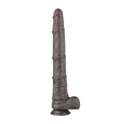 LoveToy - Nature Cock - Dubbellaags Buigbare Dildo met Aders - 40 cm - Bruin