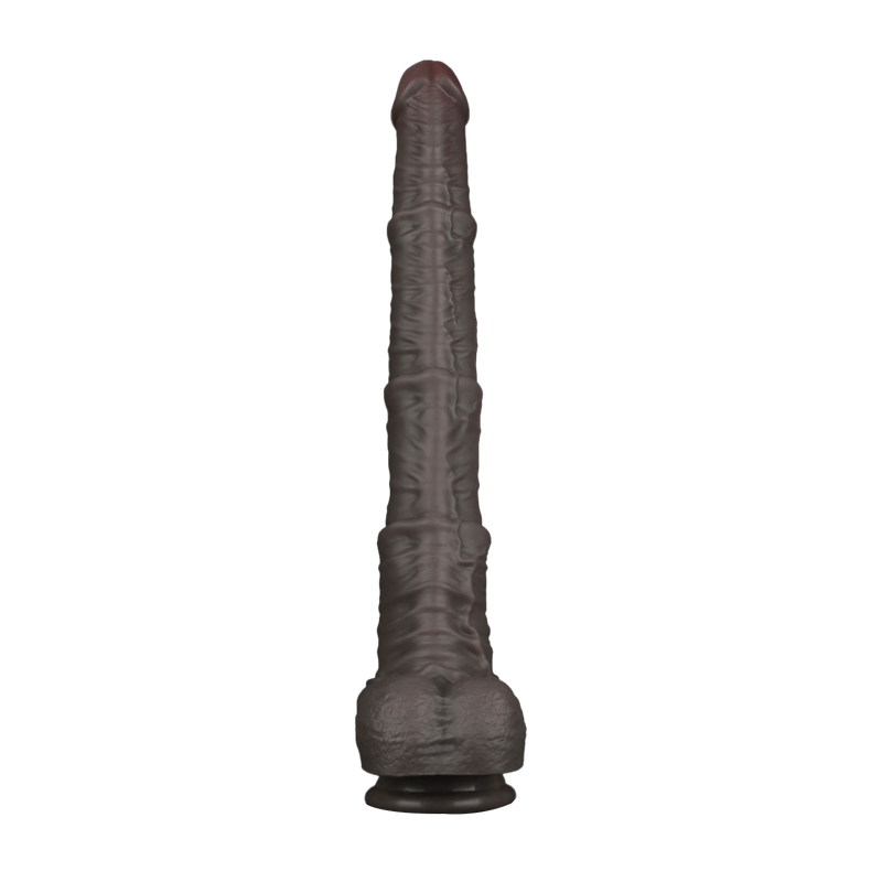 LoveToy - Nature Cock - Dubbellaags Buigbare Dildo met Aders - 40 cm - Bruin