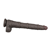 LoveToy - Nature Cock - Dubbellaags Buigbare Dildo met Aders - 40 cm - Bruin