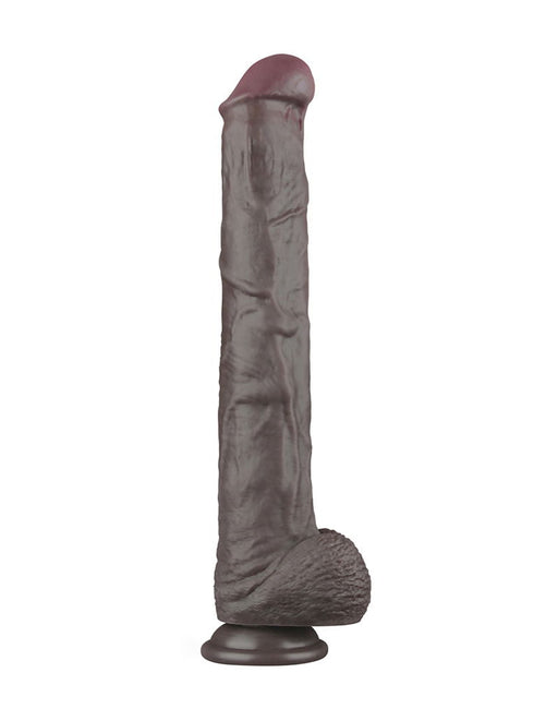 LoveToy - Nature Cock - Dubbellaags Buigbare XXL Dildo - 37,5 cm - Bruin