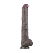 LoveToy - Nature Cock - Dubbellaags Buigbare XXL Dildo - 37,5 cm - Bruin
