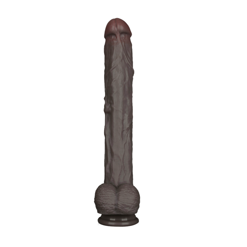 LoveToy - Nature Cock - Dubbellaags Buigbare XXL Dildo - 37,5 cm - Bruin